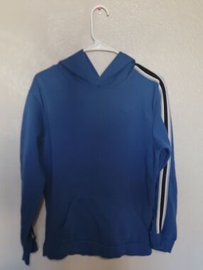Skechers Royal Blue Hooded Sweatshirt with Stripe Sleeve